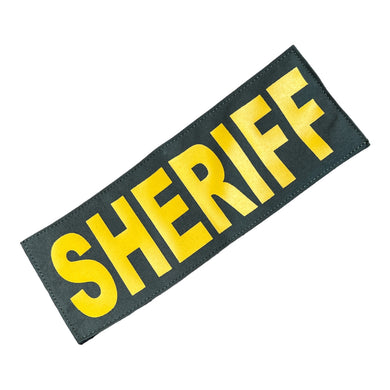 Ranger Green / Gold Sheriff Patch 11X4 with Hook Sewn on Back