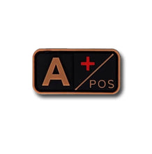 Load image into Gallery viewer, 1"x2" PVC Tactical Blood Type Orange Patch